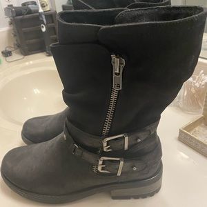 Black torrid mid calf motorcycle boots (9 wide)